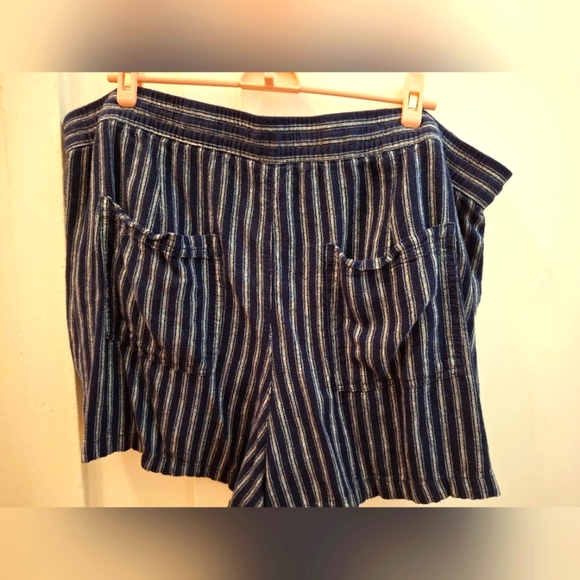 Navy Pinstripe Shorts - Picture 2 of 2